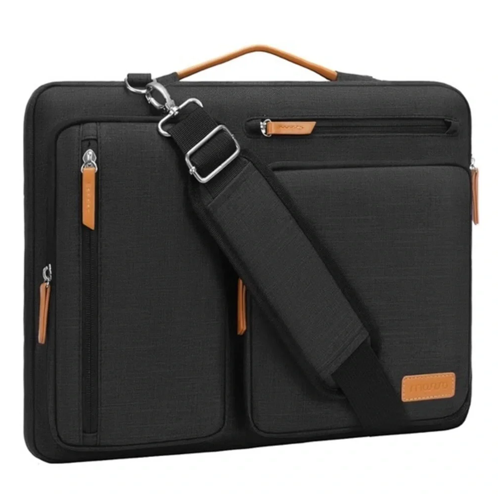 MOSISO 360 Protective Laptop Shoulder Bag Black